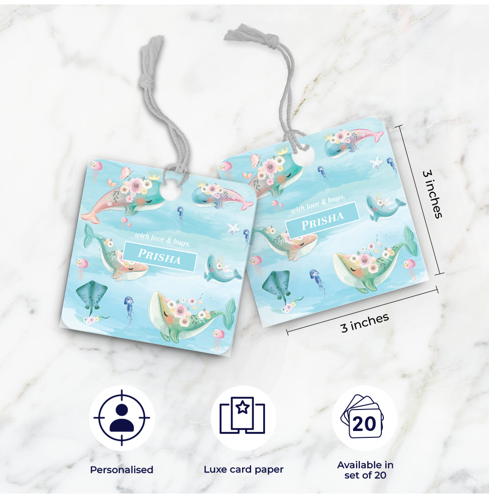 Floral Whales Gift Tag (kids)