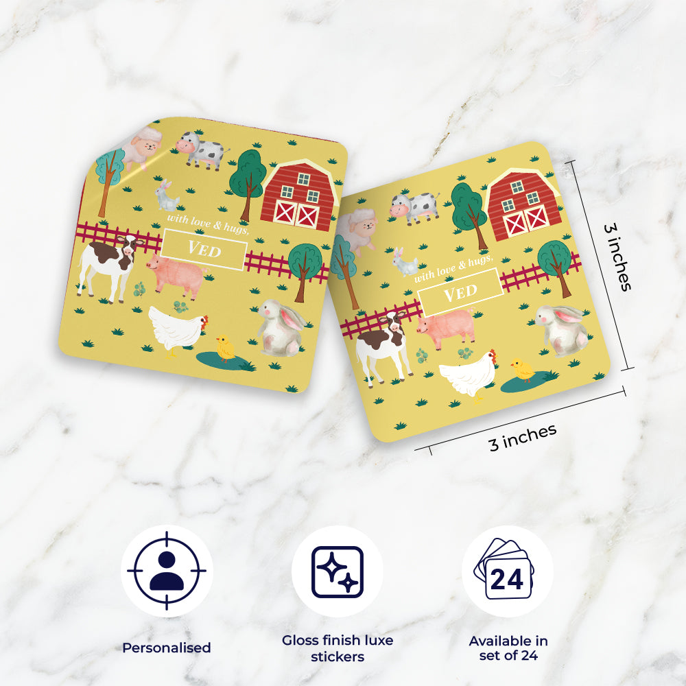 Farm Friends Gift Sticker - set of 24