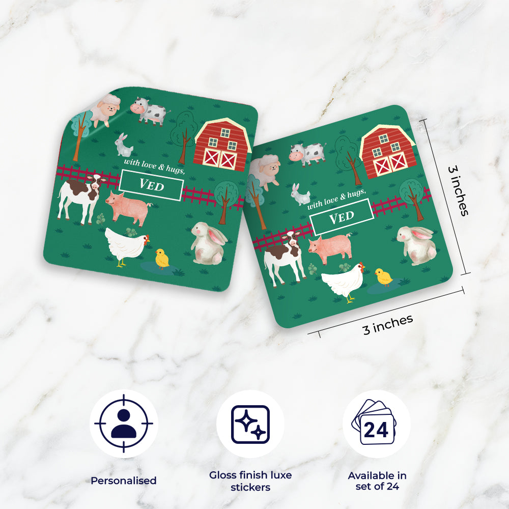 Farm Friends Gift Sticker - set of 24