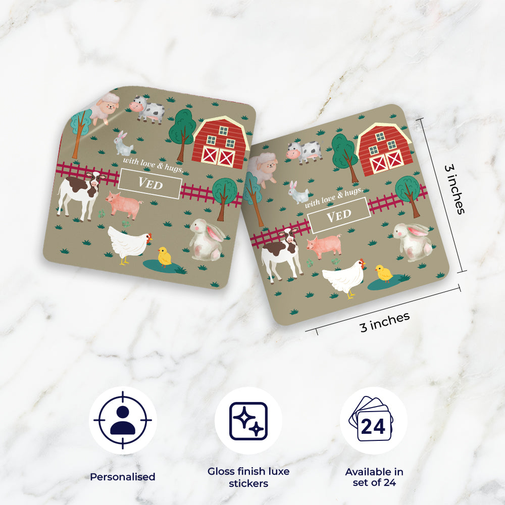 Farm Friends Gift Sticker - set of 24