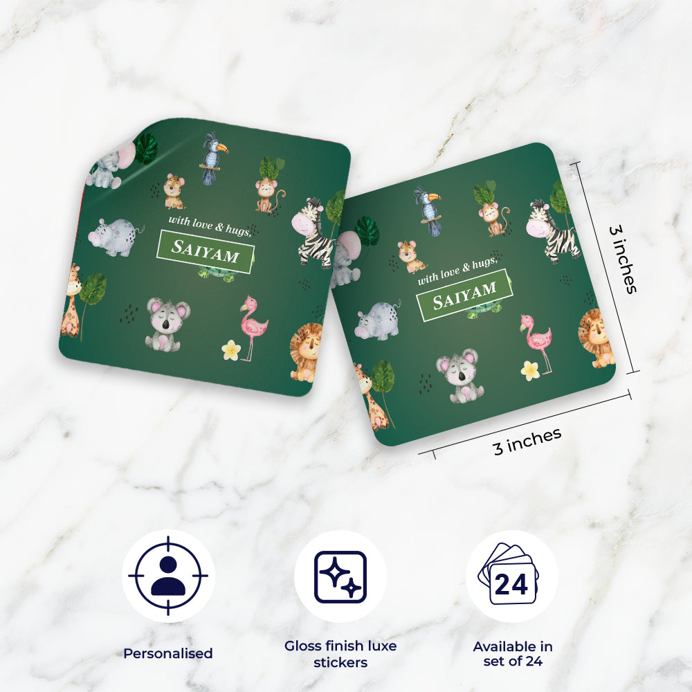 Jungle Friends Gift Sticker - set of 24