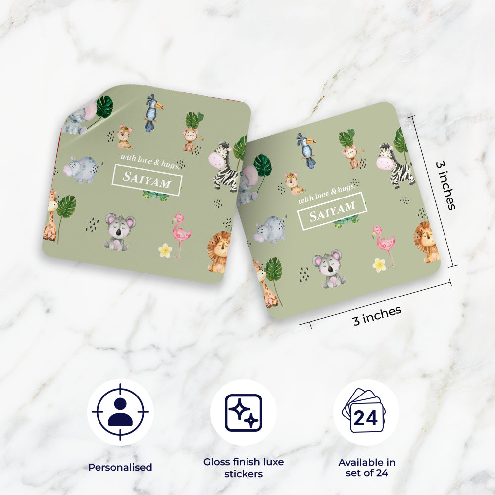 Jungle Friends Gift Sticker - set of 24