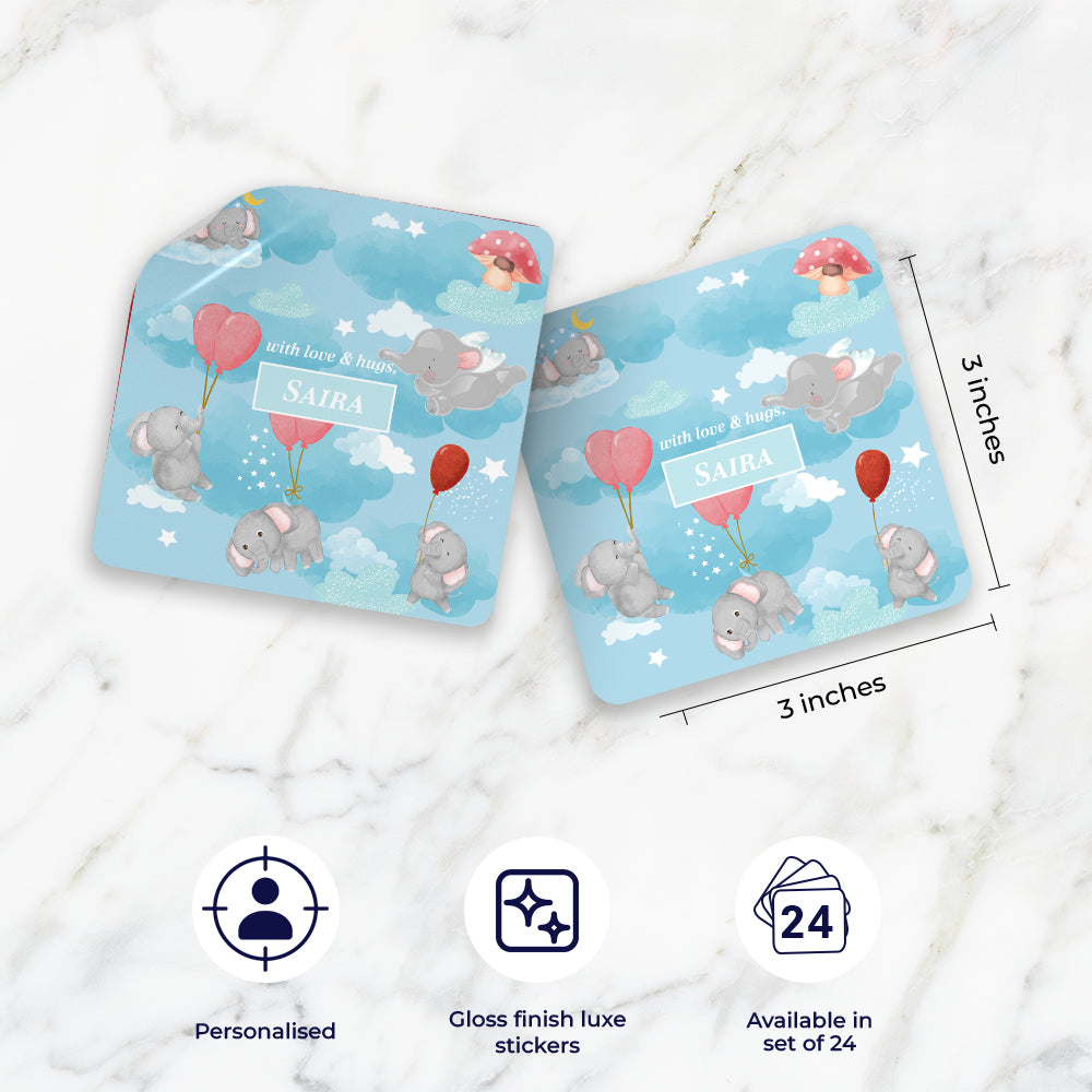 Red Balloon Ellie Gift Sticker - set of 24