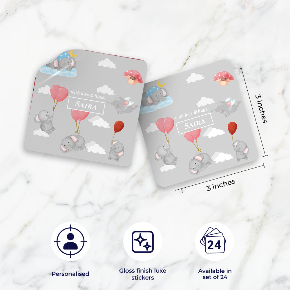 Red Balloon Ellie Gift Sticker - set of 24