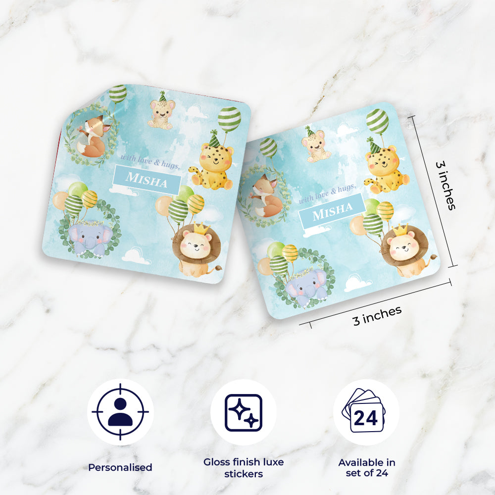 Safari Soiree Gift Sticker - set of 24