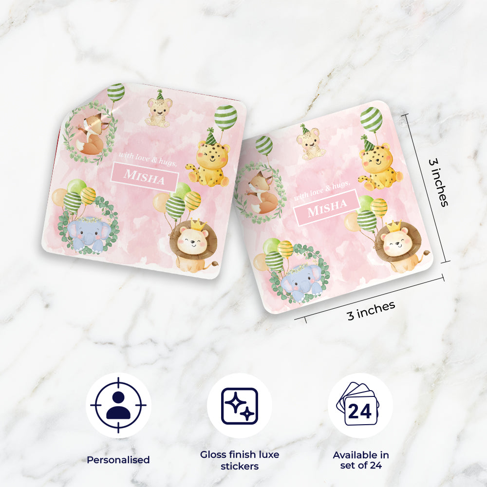 Safari Soiree Gift Sticker - set of 24