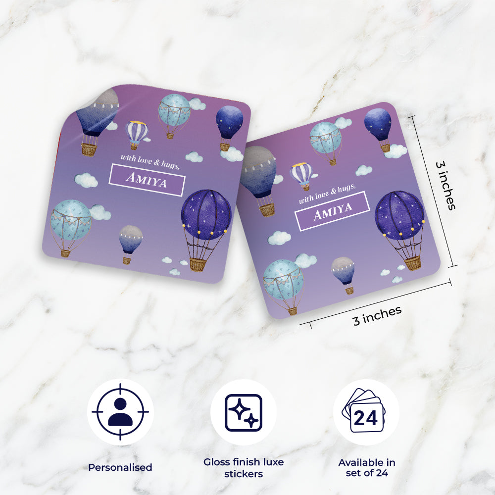 Night Flight Gift Sticker - set of 24