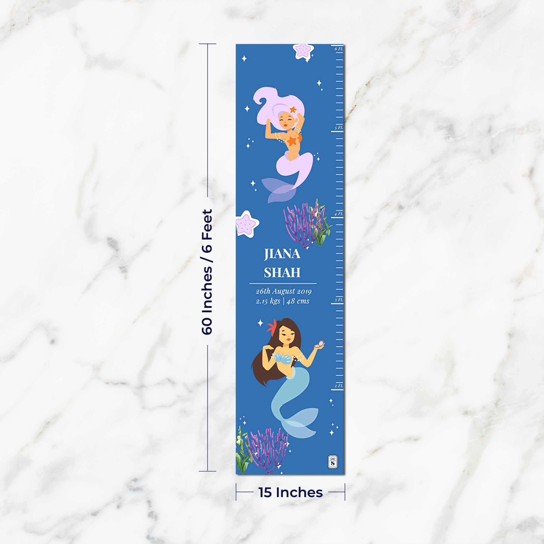 Sassy Mermaid Height Chart (kids)