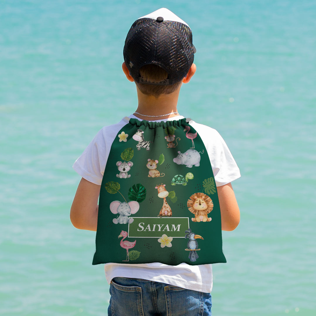 Jungle Friends Drawstring Bag (kids)