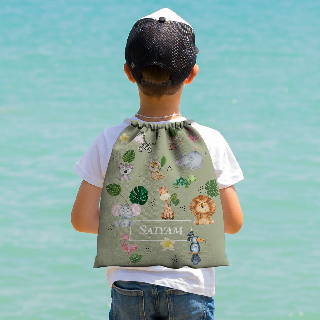 Jungle Friends Drawstring Bag (kids)