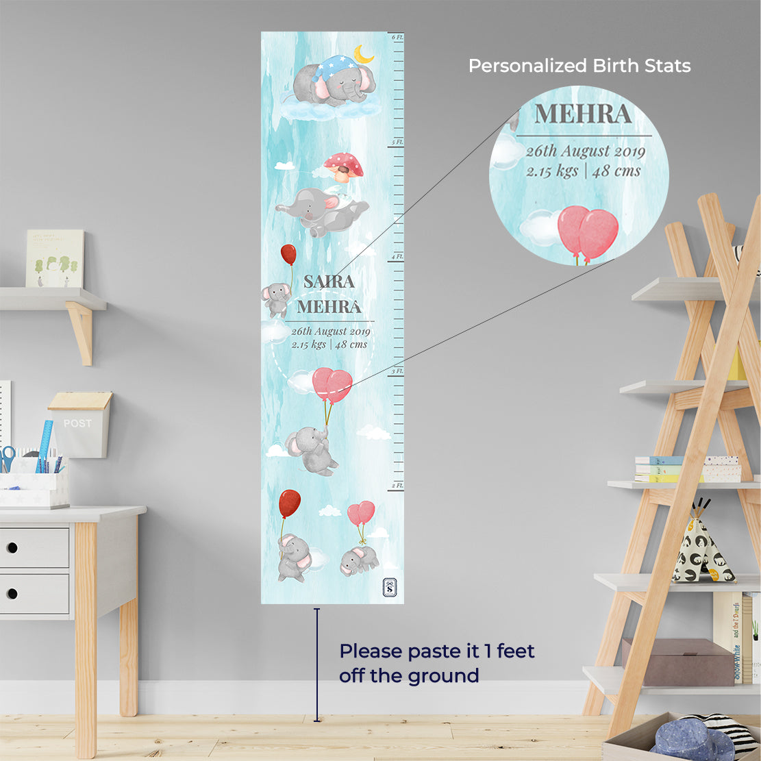 Red Balloon Ellie Height Chart (kids)