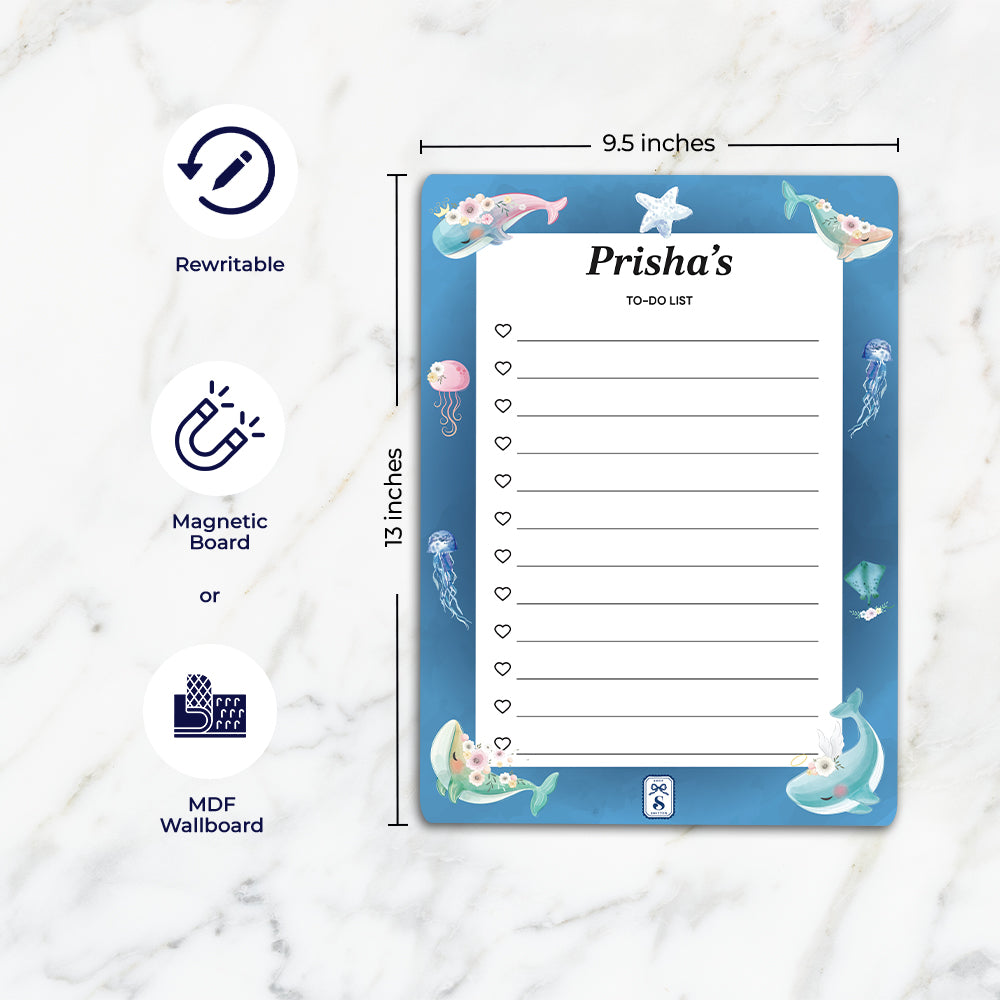 Floral Whales Kids To-Do List