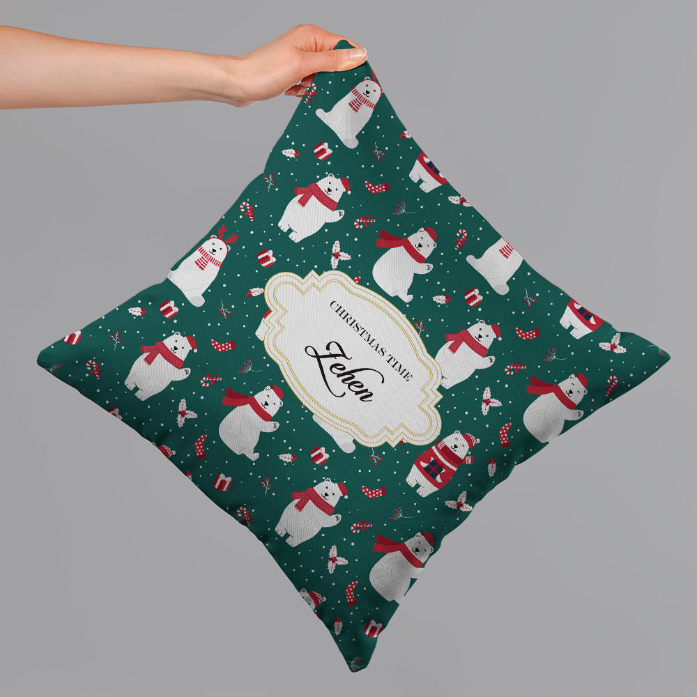 Merry Polar Bears Christmas Cushion Cover
