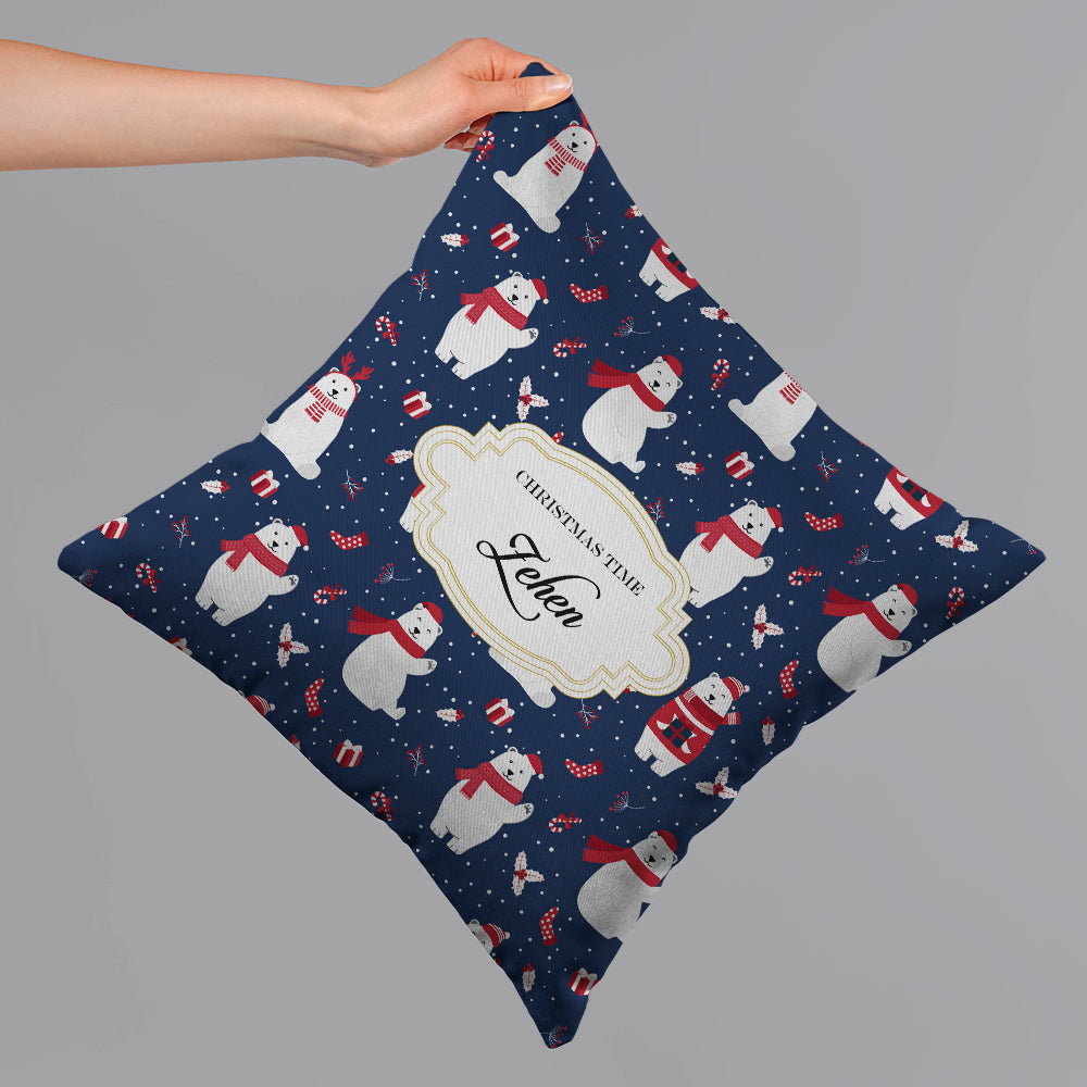 Merry Polar Bears Christmas Cushion Cover