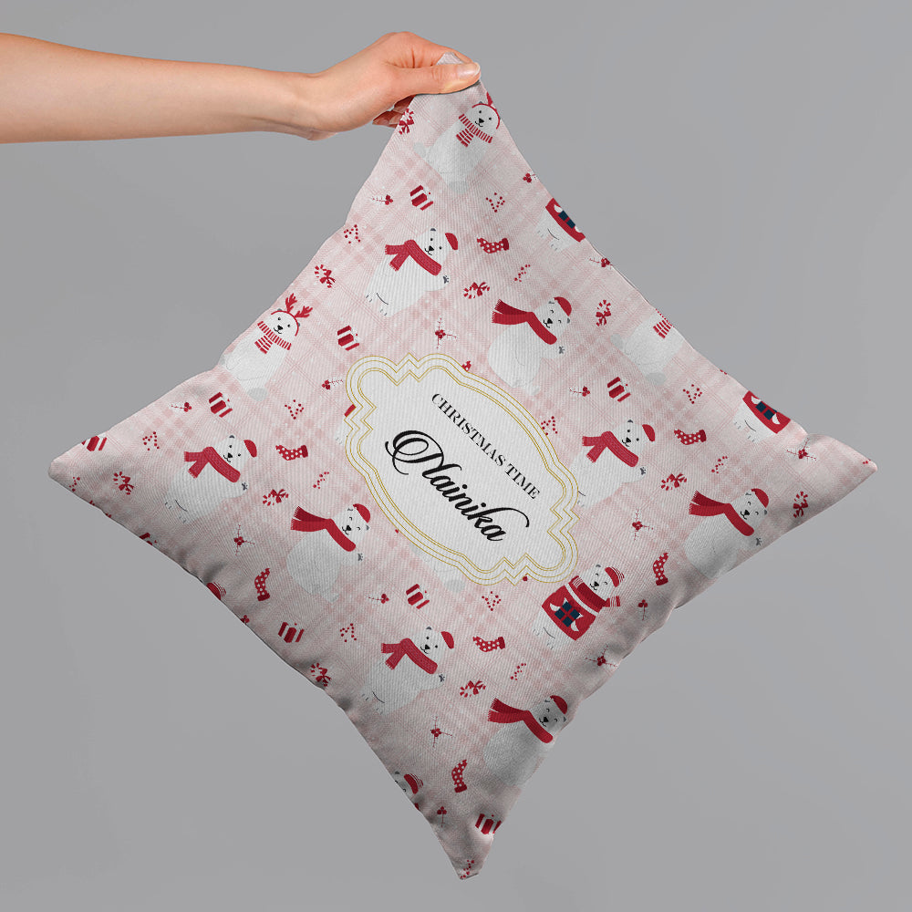 Merry Polar Bears Christmas Cushion Cover