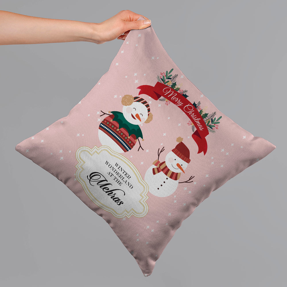 Snowmans Duo Christmas Cushion Cover