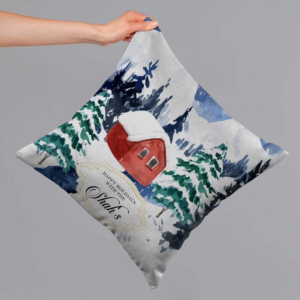 Little Red House Christmas Cushion Cover