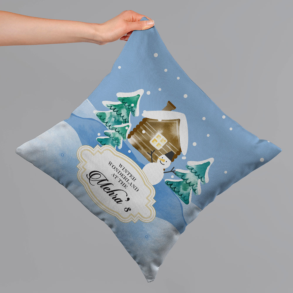 Mr. Snowy's House Christmas Cushion Cover