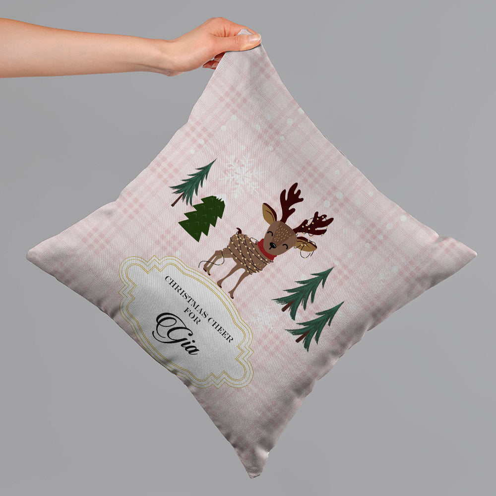 Rudolph in Christmas Lights Cushion Cover