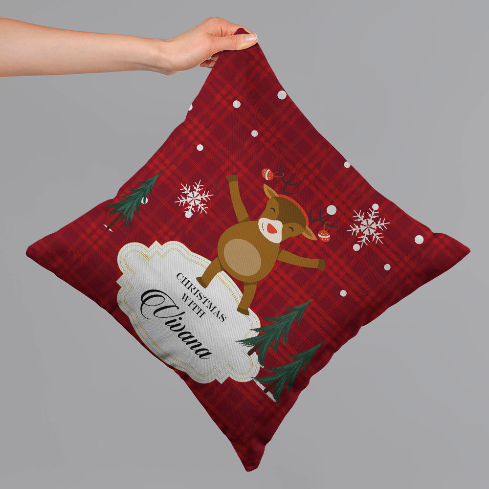 Dancing Rudolph Christmas Cushion Cover