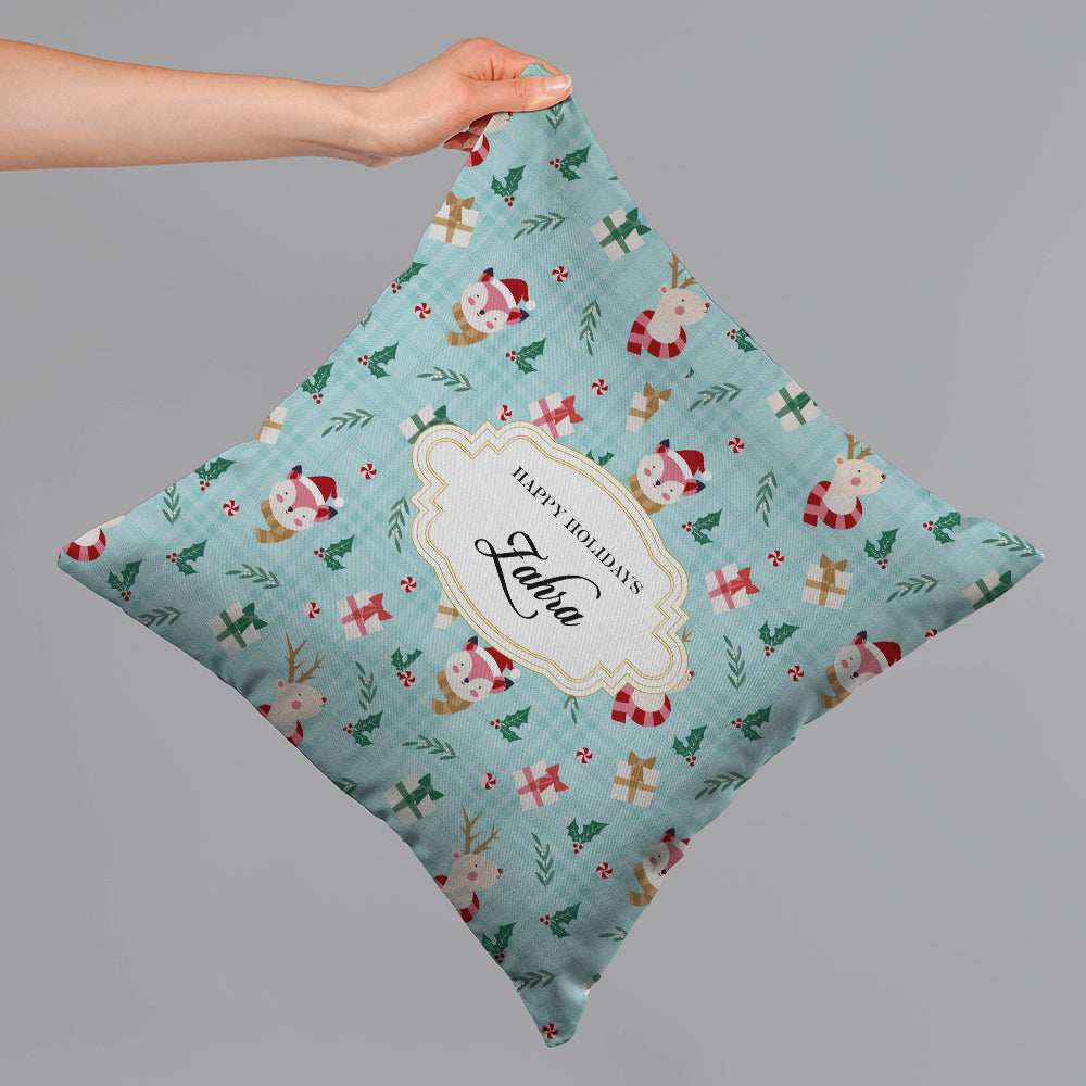 Merry Forest Friends Christmas Cushion Cover