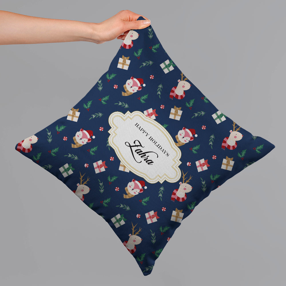 Merry Forest Friends Christmas Cushion Cover