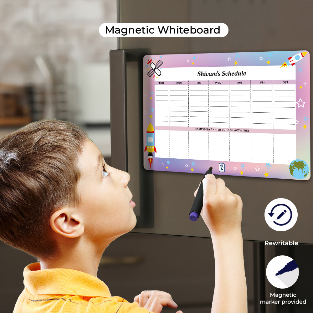 Space Satellites Kids Schedule Planner