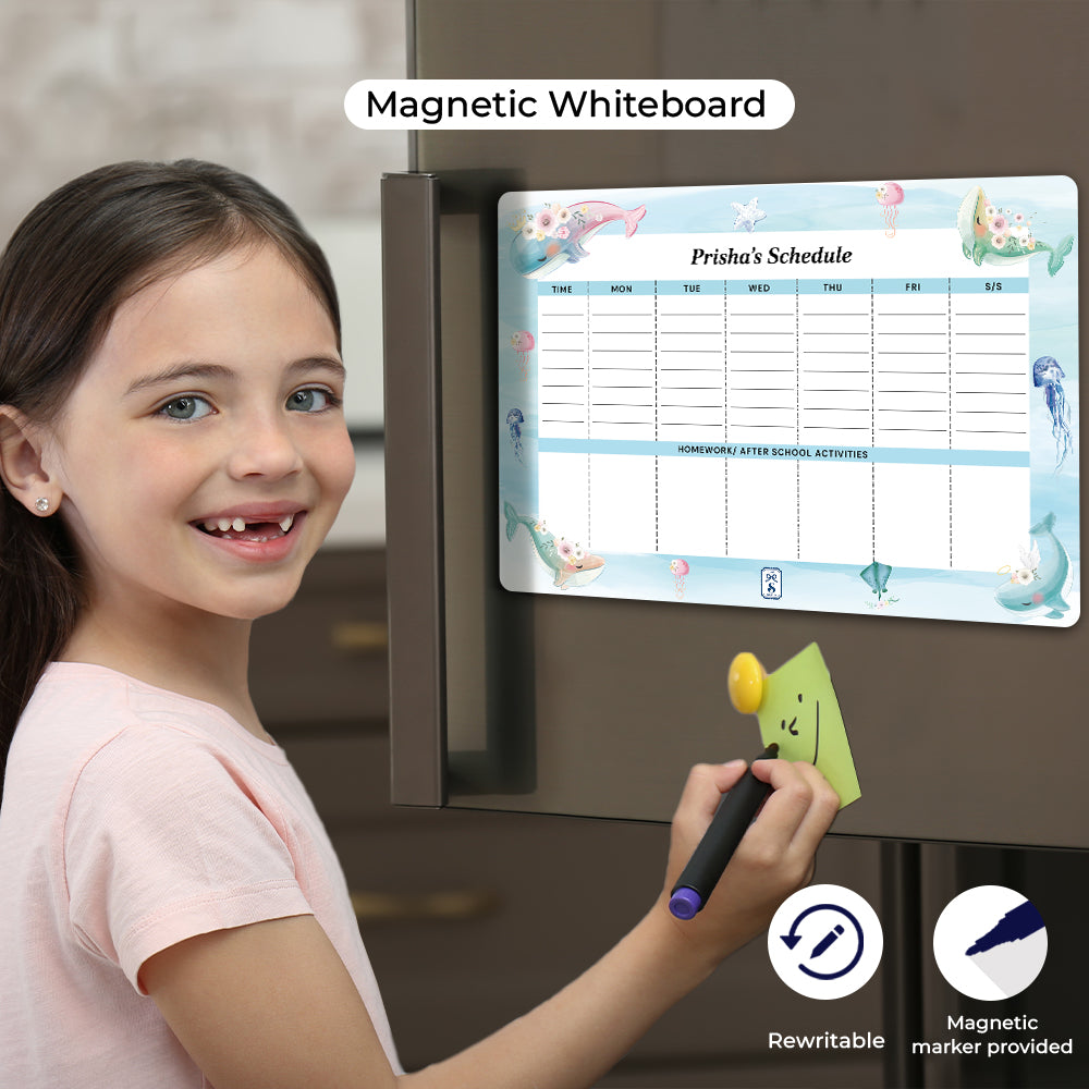 Floral Whales Kids Schedule Planner