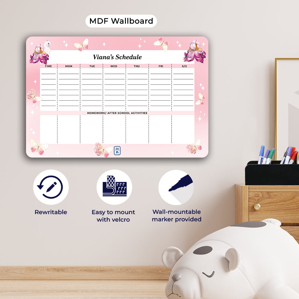 Butterfly Swan Blossom Kids Schedule Planner