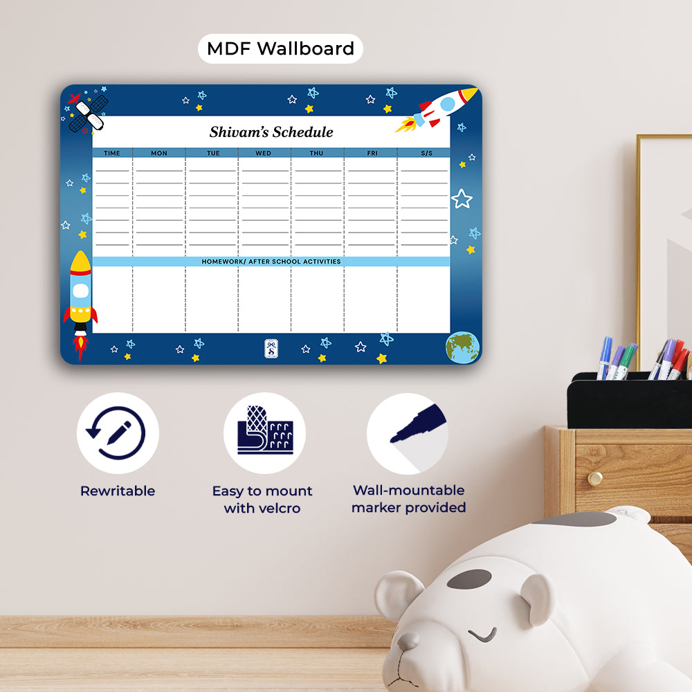 Space Satellites Kids Schedule Planner