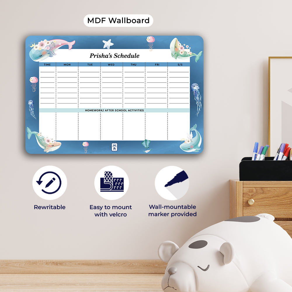 Floral Whales Kids Schedule Planner
