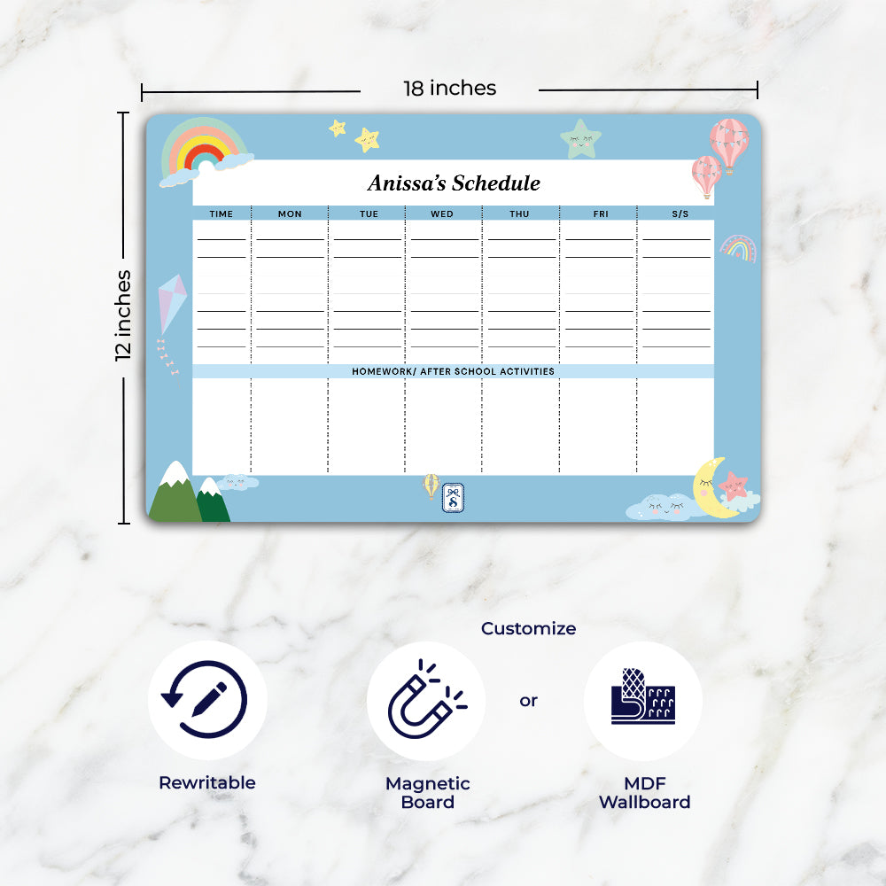 Rainbow Magic Kids Schedule Planner