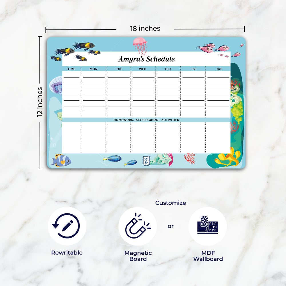 Ocean Bed Kids Schedule Planner