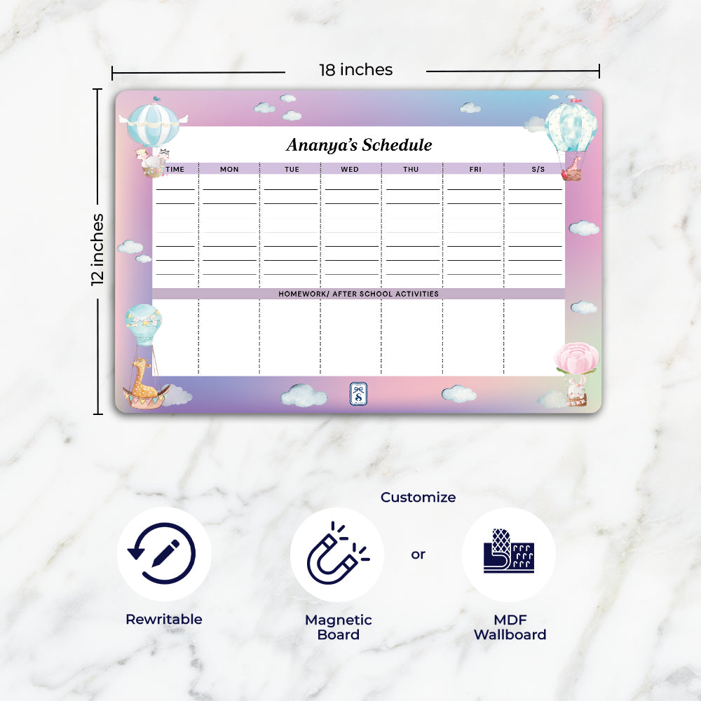 Happy Ballooners Kids Schedule Planner