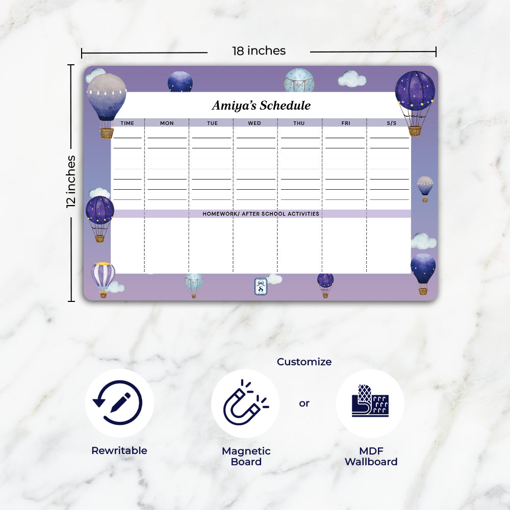 Night Flight Kids Schedule Planner