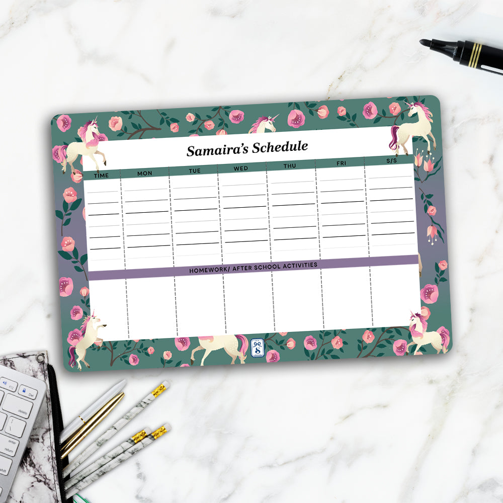 Unicorn Paradise Kids Schedule Planner