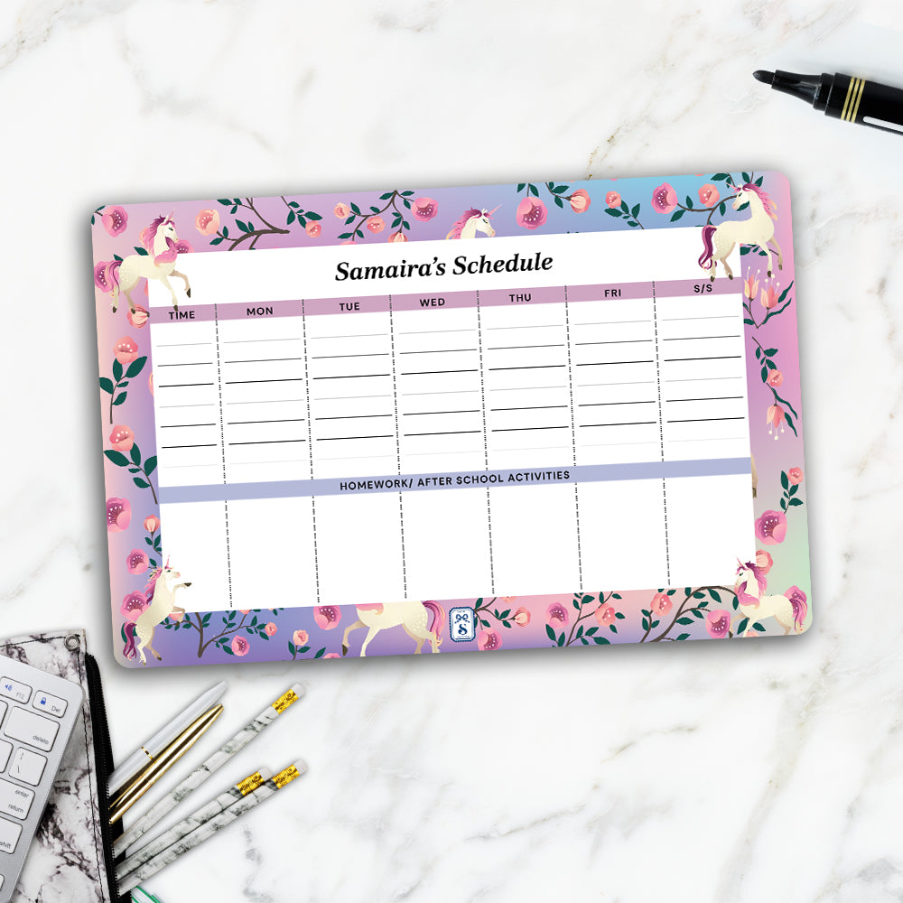 Unicorn Paradise Kids Schedule Planner