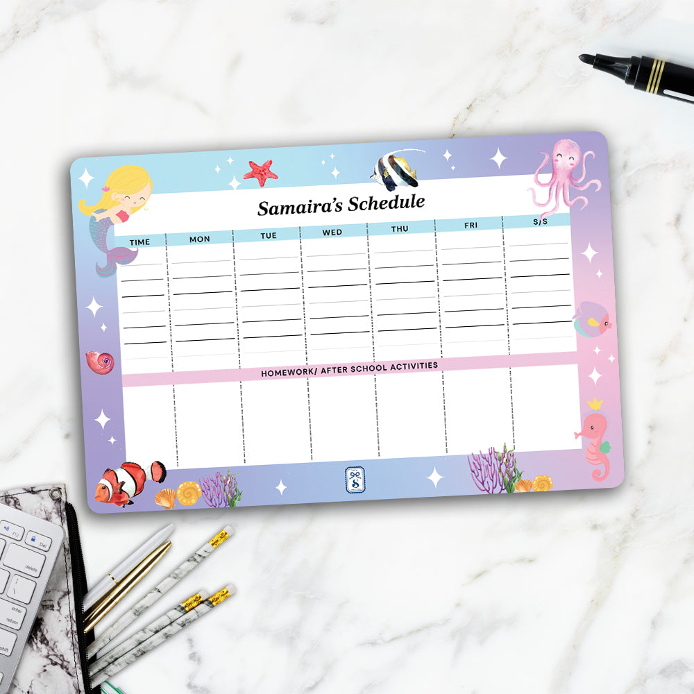 Lil Mermaid Kids Schedule Planner