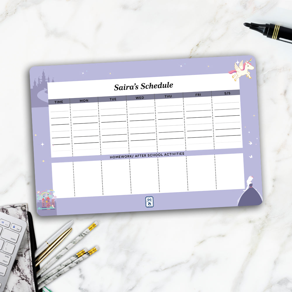 Princess Kids Schedule Planner