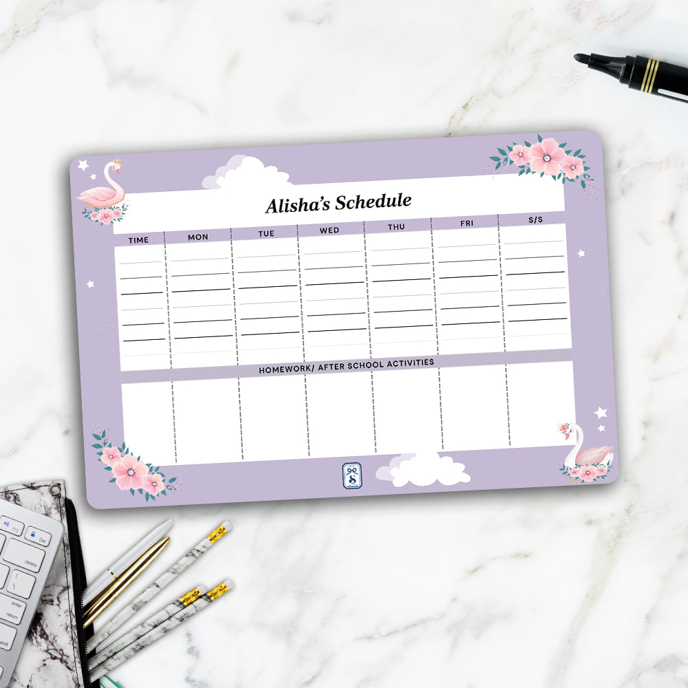 Swan Princess Kids Schedule Planner