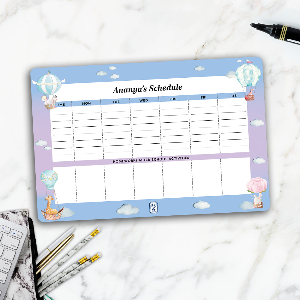 Happy Ballooners Kids Schedule Planner