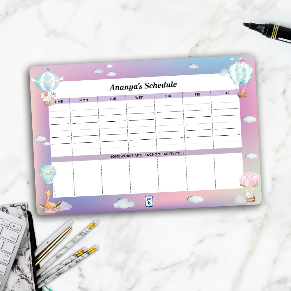 Happy Ballooners Kids Schedule Planner