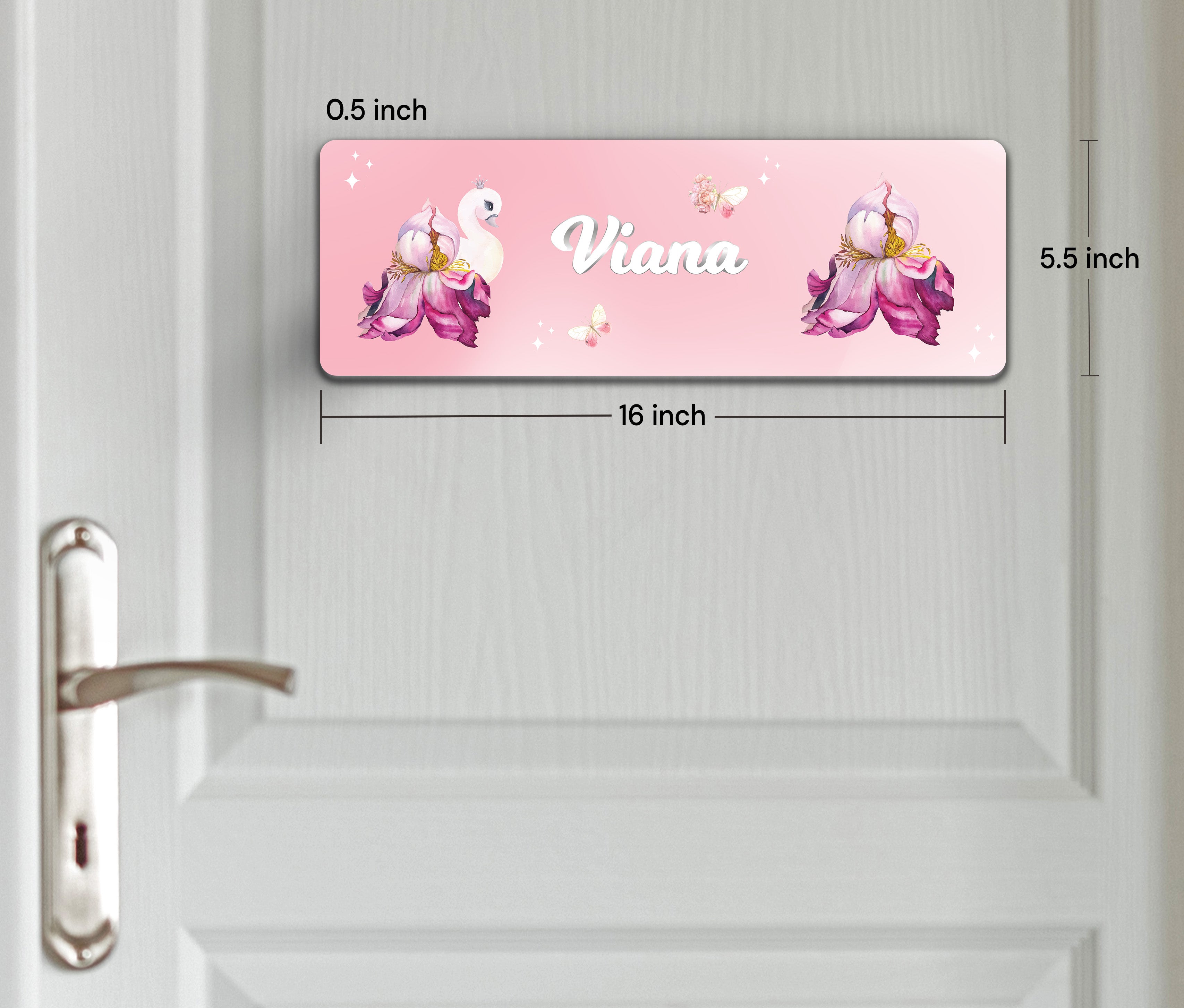 Butterfly Swan Blossom Name Plate (Petite) (kids)
