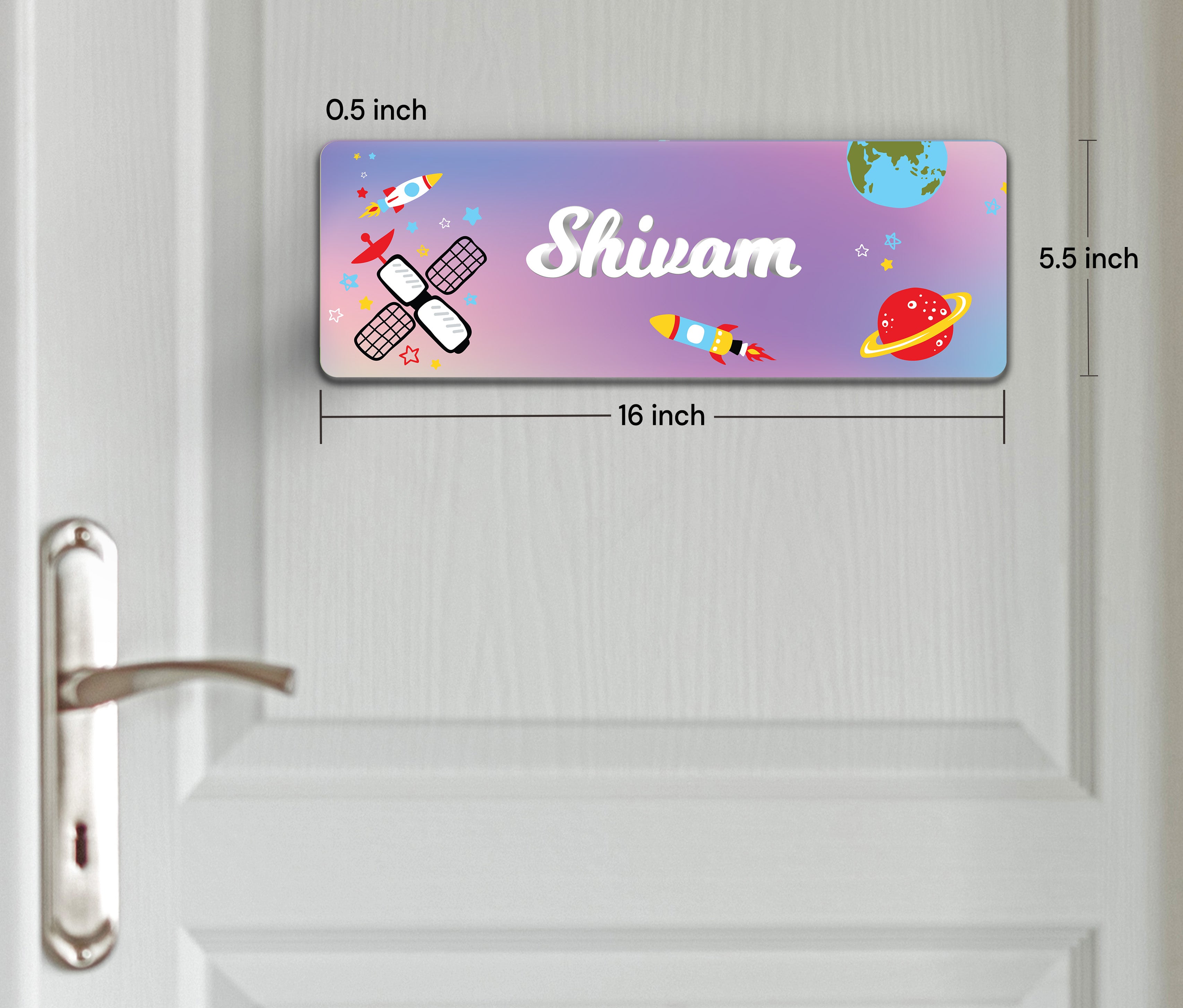 Space Satellites Name Plate (Petite) (kids)
