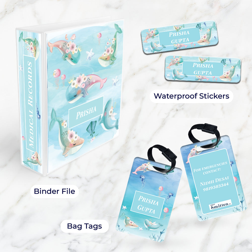 Floral Whales Stationery Set (kids)