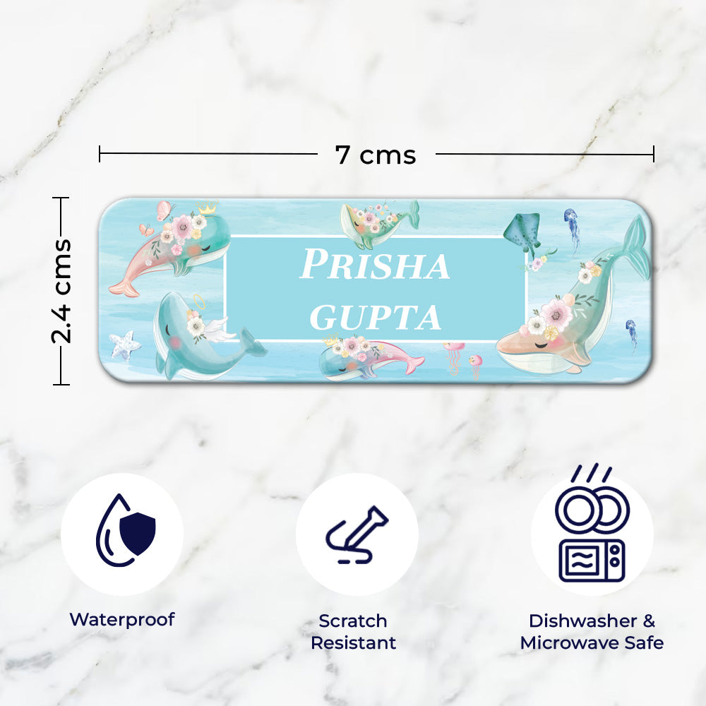 Floral Whales Waterproof Sticker - Set of 60