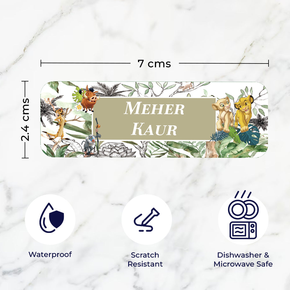 Baby Jungle King Waterproof Sticker - Set of 60