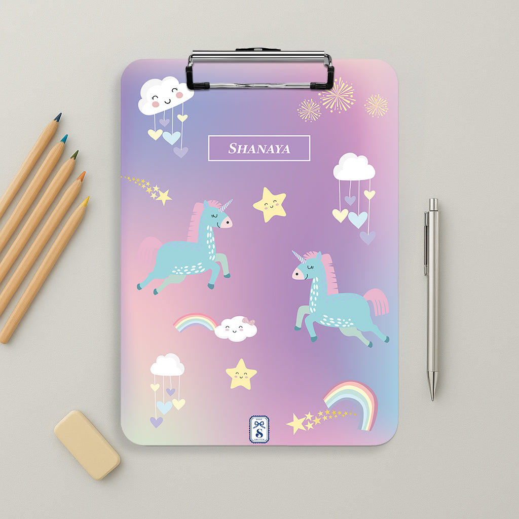 Unicorns & Rainbow Clipboard