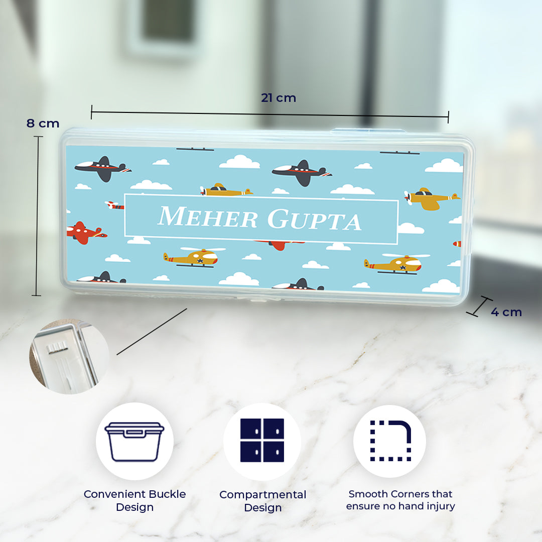 Airplane Skies Kids Pencil Box