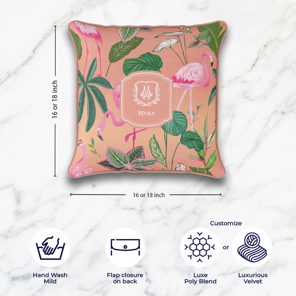 Flamingo Foliage Cushion Cover